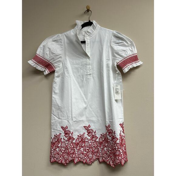 HYACINTH HOUSE White & Red Embroidery Eliza Mini Dress Size S NWT - Picture 4 of 5